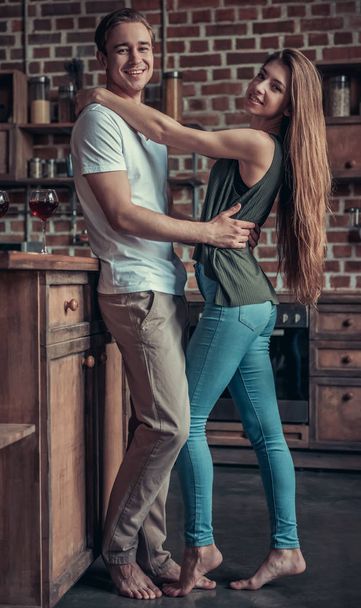 Loving couple at home - Photo, image