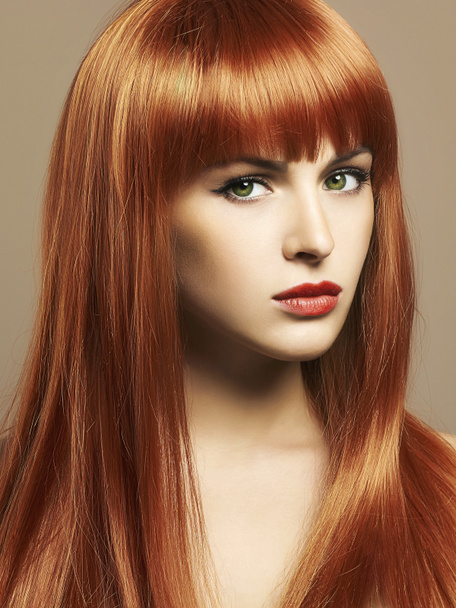 Kız Portrait.Red saç güzellik makyaj - Fotoğraf, Görsel