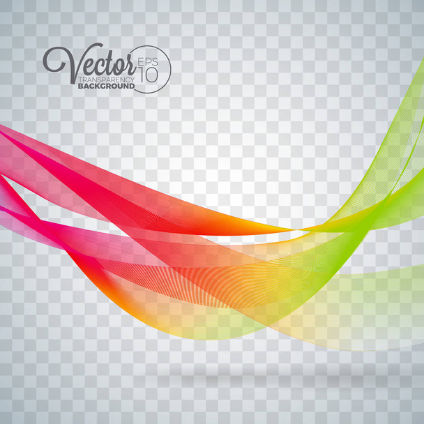 Elegant vector flowing color wave design on transparent background. - Διάνυσμα, εικόνα