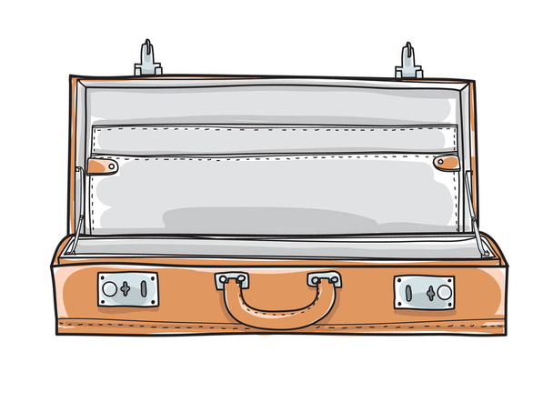 valise valise vide. vintage dessin à la main vectoriel art illustra
 - Vecteur, image