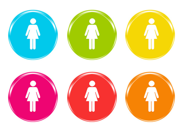 Colorful icons with a woman symbol - Foto, Imagem
