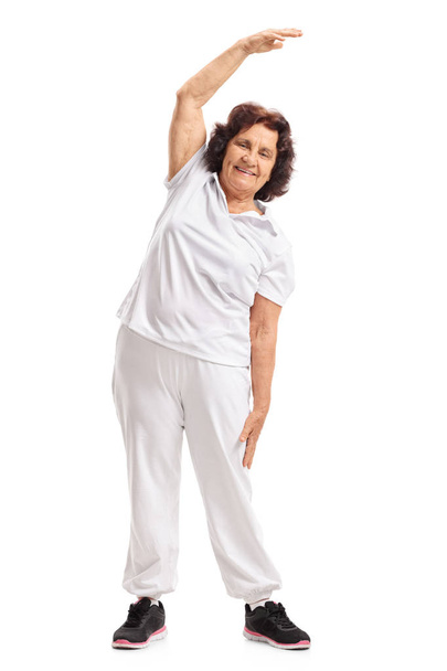 portrait of an elderly woman exercising - Фото, зображення