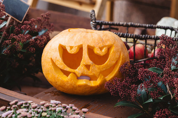 La calabaza sonriente de Halloween
 - Foto, Imagen