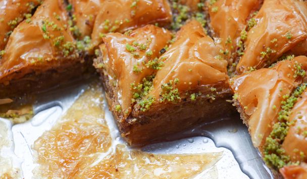 Τουρκικό παραδοσιακό γλυκό που ονομάζεται μπακλαβάς - Φωτογραφία, εικόνα