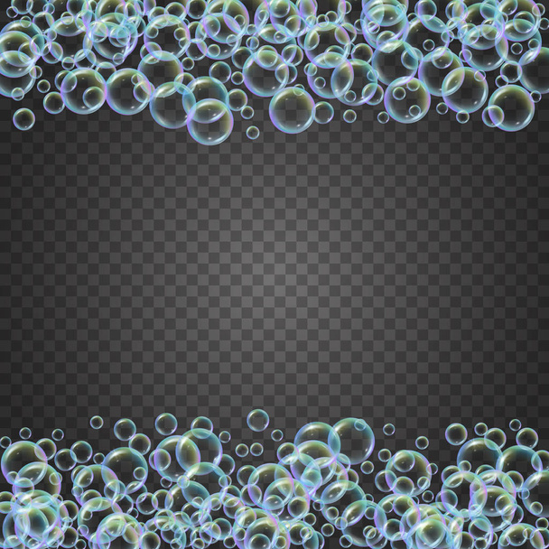Shampoo foam with colorful realistic bubbles - Vector, Image