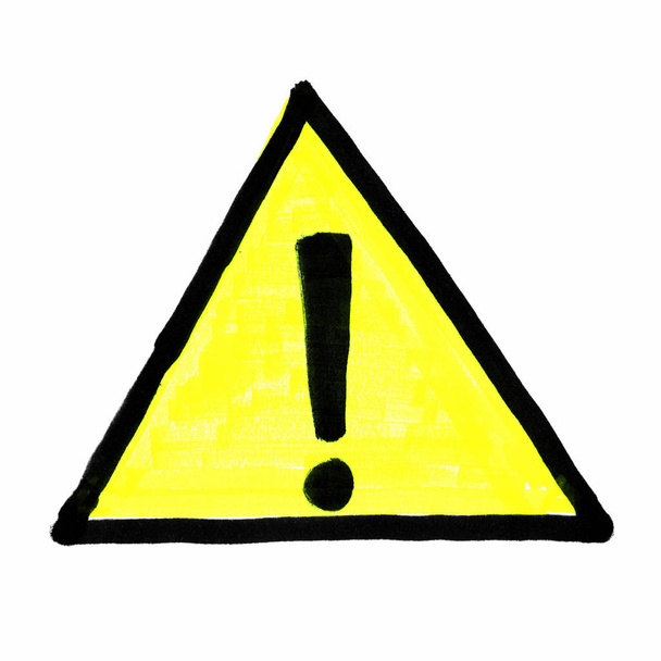 предупреждающий знак безопасности изолирован над белым
 - Фото, изображение