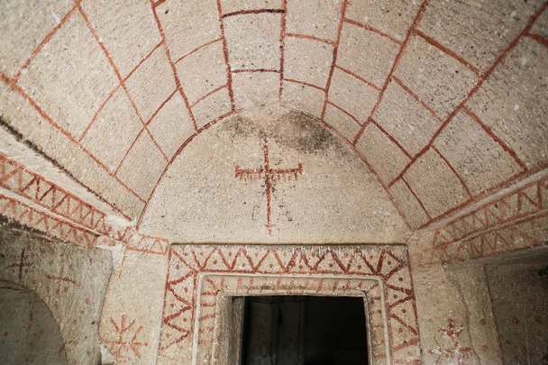 Belső barlang templom, Cappadocia, Törökország - Fotó, kép