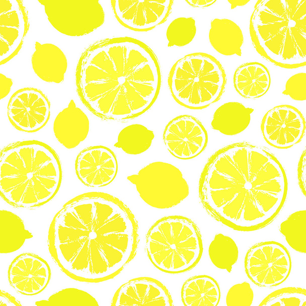 Lemons Background Painted Pattern - ベクター画像