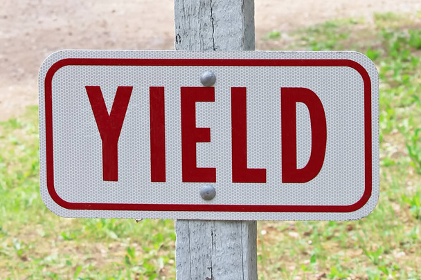 A rectangular yield word sign - Photo, Image