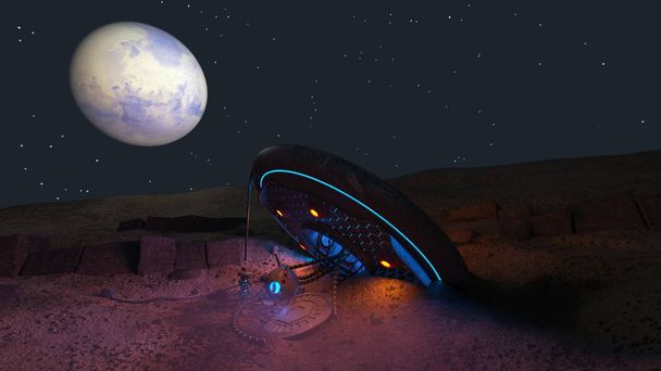 3D-s cg renderelés az UFO - Fotó, kép