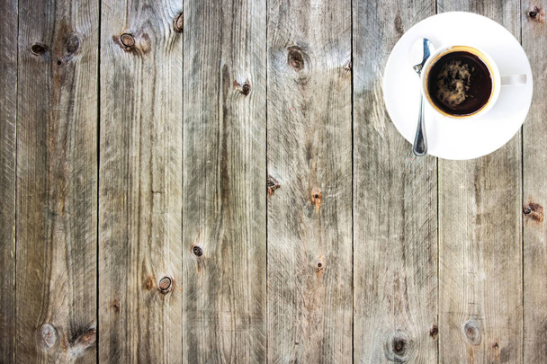 coffee cup on wood - Fotoğraf, Görsel