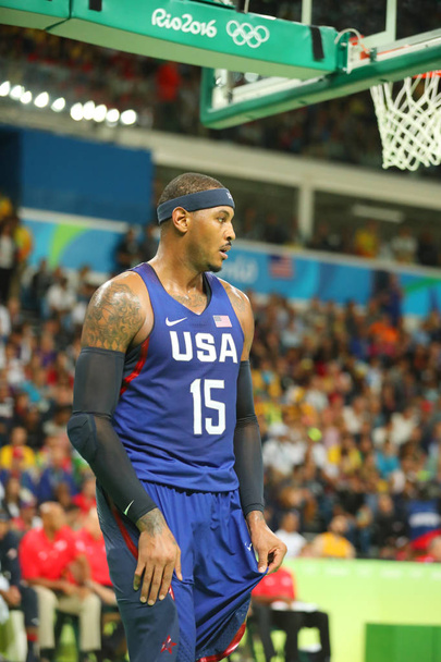  Olympic champion Carmelo Anthony of Team USA in action during group A basketball match between Team USA and Australia of the Rio 2016 Olympic Games - Valokuva, kuva