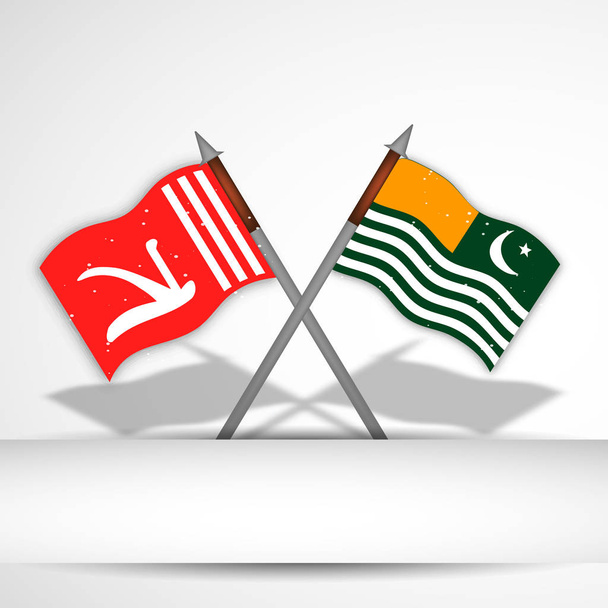 ilustração de fundo com Jammu & Caxemira e Azad Caxemira bandeira
 - Vetor, Imagem