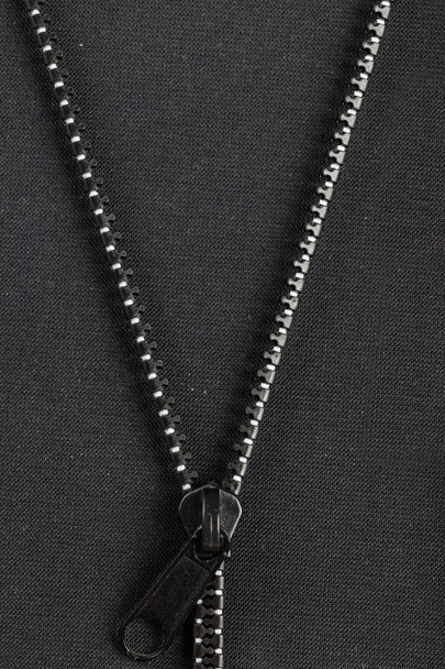 black plastic zipper - Photo, Image