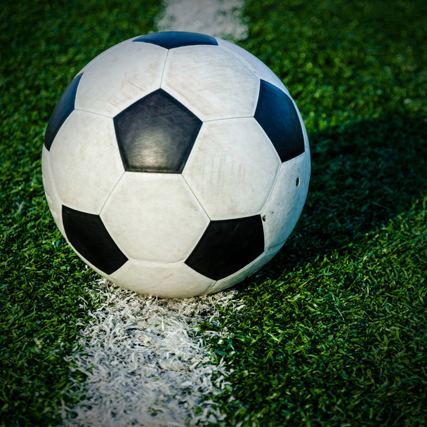 Soccer Football on the green grass of Soccer field. - Foto, Bild