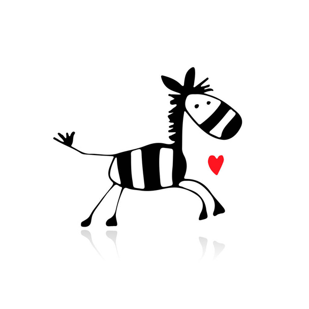 Zebra sketch for your design - ベクター画像