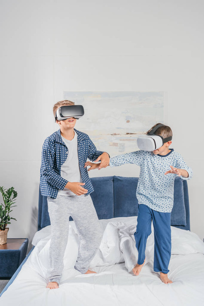 boys in virtual reality headsets - Photo, Image