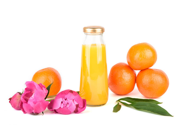 Orange fresh juice in bottles.  - Photo, Image