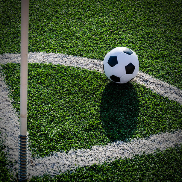 Soccer Football on Corner line for Corner kick. - Photo, Image