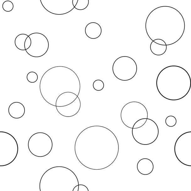 Naadloze zwart-wit patroon textuur met cirkels - Foto, afbeelding