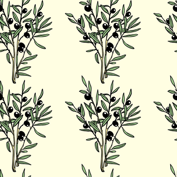 Olive branches pattern - Vetor, Imagem
