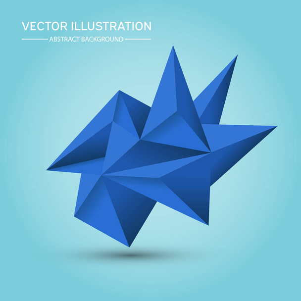 Volume geometric shape. Abstract Polygonal Geometric Shape. 3d blue crystals. Low polygons object. Lowpoly Minimal Style Art. Vector Illustration. - Vektor, kép