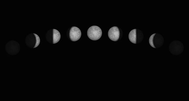 Zeitraffer der Mondphasen - Vektor, Bild