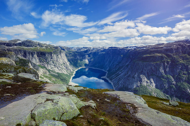 Bird view of fjord in Norway. - Fotó, kép