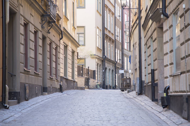 Üres utcán; Old Town; Gamla Stan; Stockholm - Fotó, kép