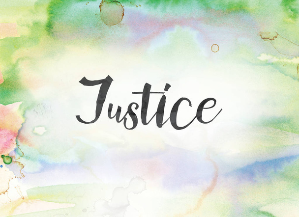 Adalet kavramı suluboya ve mürekkep boyama - Fotoğraf, Görsel