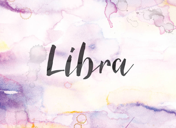 Libra Concept Watercolor and Ink Painting - Photo, Image