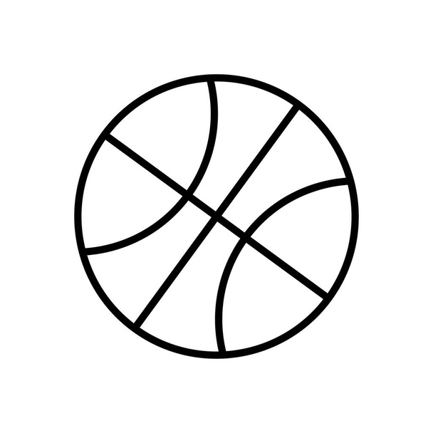 黒と白のバスケット ボール ボール アウトライン ベクトル分離 - ベクター画像