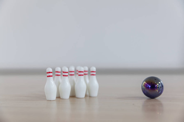 Finger bowling with children's toys - Photo, Image