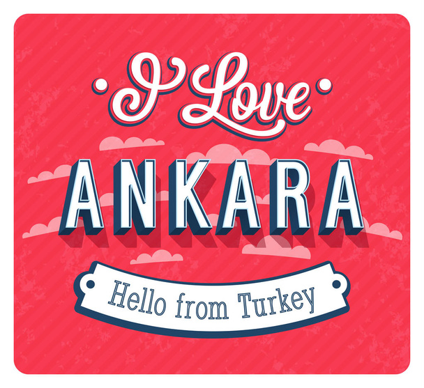 Vintage greeting card from Ankara - Turkey. - Vector, Image