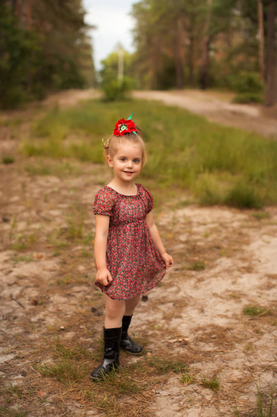 Portrait of a cute child in the nature - Foto, afbeelding
