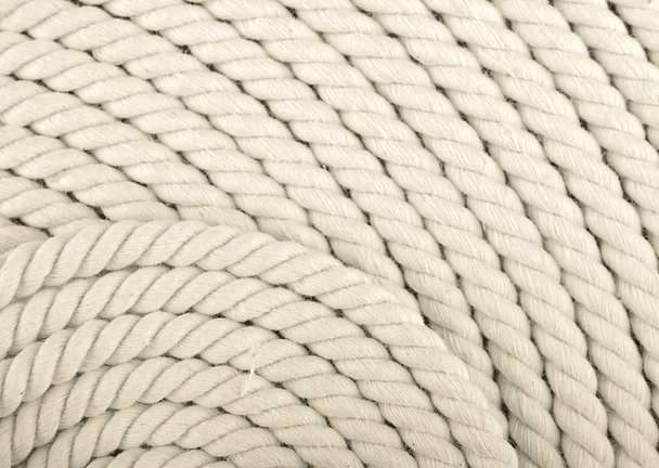 White coiled rope. - Zdjęcie, obraz