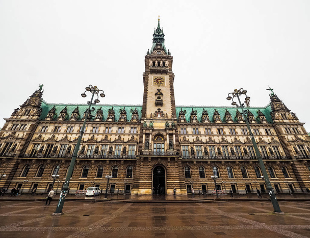 Hamburg Rathaus-Városháza hdr - Fotó, kép