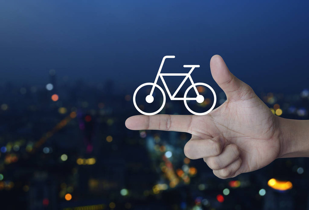 Bicycle flat icon, Healthy lifestyle concept - Fotografie, Obrázek