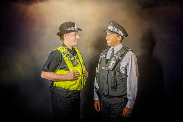 Two British Police Officers - 写真・画像