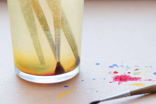 paintbrushes in glass - Photo, image
