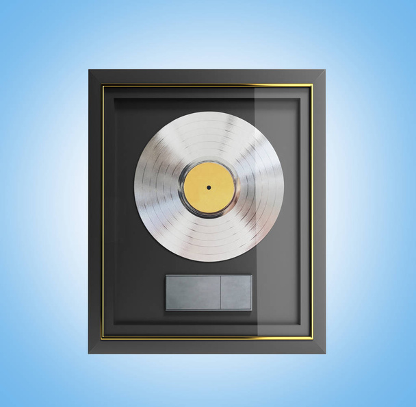 Platinum CD prize with label 3d render - Photo, Image