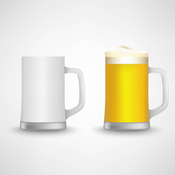 Bicchiere di birra modello di design vuoto e completo
 - Vettoriali, immagini