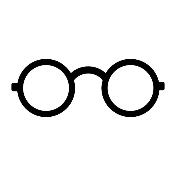 Fekete, kerek szemüveg ikon elszigetelt - Fotó, kép