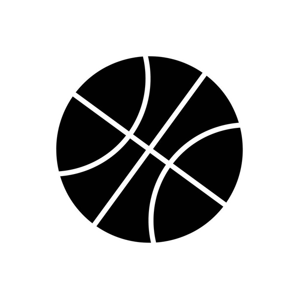 分離された黒と白のバスケット ボール ボール シルエット アイコン - 写真・画像