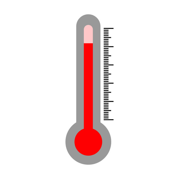 Warm weer, Thermometer met hoge temperatuur geïsoleerd - Foto, afbeelding