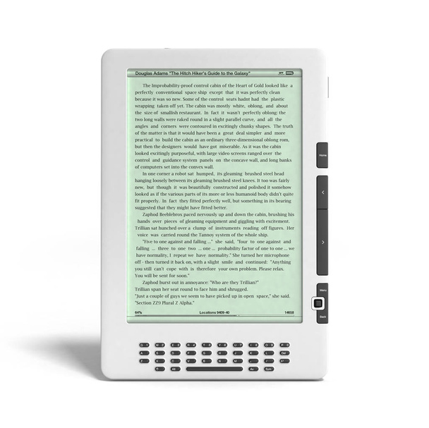E-book reader 3d render image on white - Foto, Imagem