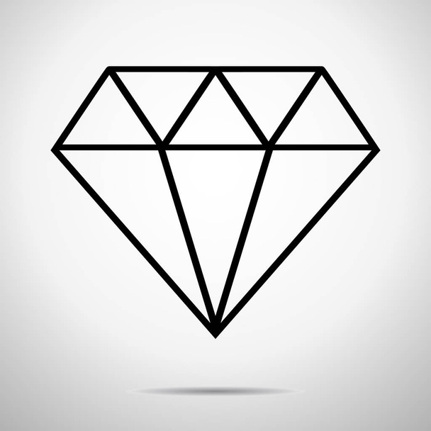 Diamant-Ikone isoliert, Luxuskristall - Foto, Bild