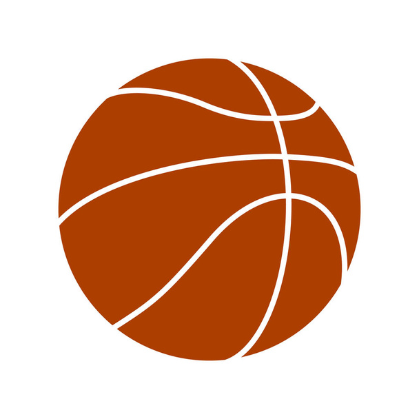 Ikone des orangefarbenen Basketballs, weiße Streifen, isoliert - Foto, Bild