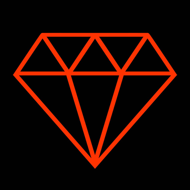 Κόκκινο διαμάντι στο μαύρο φόντο πολυτελή λογότυπο - Φωτογραφία, εικόνα