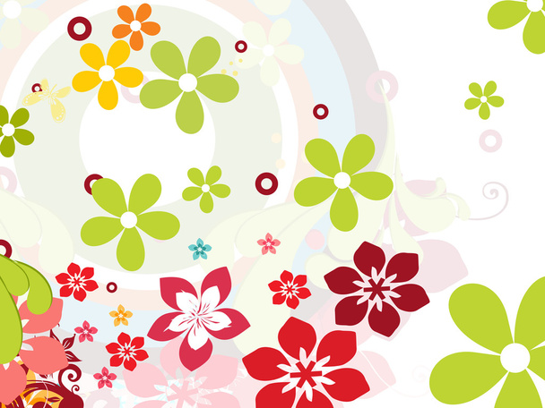 Colorful blossoms pattern wallpaper - Vector, Imagen
